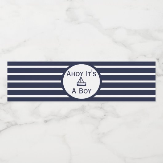 Ahoy Het is een Baby shower-fles-label. Waterfles Etiket (Enkel label)