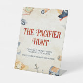 Ahoy het is een Baby shower fopspeen jacht Reclamebord Met Voetstuk (Voorkant)