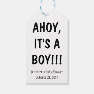 Ahoy Het is een Baby shower-Labels Cadeaulabel