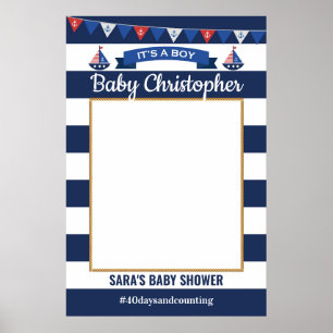 Ahoy Het is een Baby shower Lijst Foto Prop. Poster