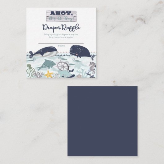 Ahoy Het is een Baby shower-luierspoeling. Informatiekaartje (Voorkant / Achterkant)