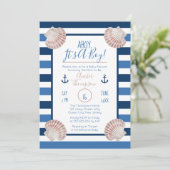 Ahoy Het is een Baby shower met een tjoch neusthem Kaart (Staand voorkant)