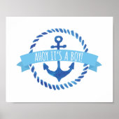 Ahoy Het is een Baby shower-teken. Poster (Voorkant)