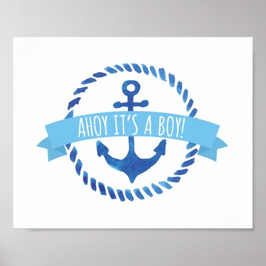 Ahoy Het is een Baby shower-teken. Poster (Voorkant)