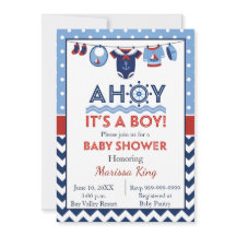 Ahoy Het is een Baby shower-uitnodiging.