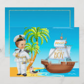 Ahoy Het is een Baby shower-uitnodiging. Kaart (Voorkant / Achterkant)