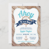 Ahoy Het is een Baby shower-uitnodiging. Kaart (Voorkant)