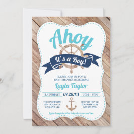 Ahoy Het is een Baby shower-uitnodiging. Kaart
