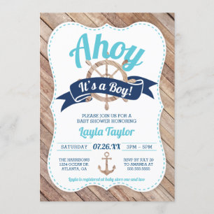 Ahoy Het is een Baby shower-uitnodiging. Kaart