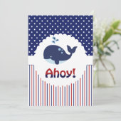 Ahoy Het is een Baby shower-uitnodiging. Kaart (Staand voorkant)