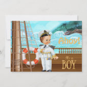Ahoy Het is een Baby shower-uitnodiging. Kaart (Voorkant)
