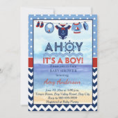 Ahoy Het is een Baby shower-uitnodiging. Kaart (Voorkant)