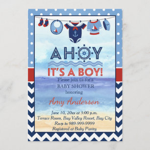 Ahoy Het is een Baby shower-uitnodiging. Kaart