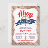 Ahoy Het is een Baby shower-uitnodiging. Kaart (Voorkant)