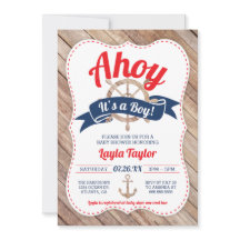 Ahoy Het is een Baby shower-uitnodiging.