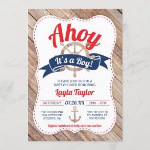Ahoy Het is een Baby shower-uitnodiging. Kaart
