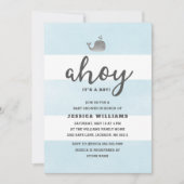 Ahoy Het is een Baby shower-uitnodiging voor een j Kaart (Voorkant)