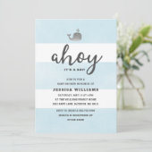 Ahoy Het is een Baby shower-uitnodiging voor een j Kaart (Staand voorkant)