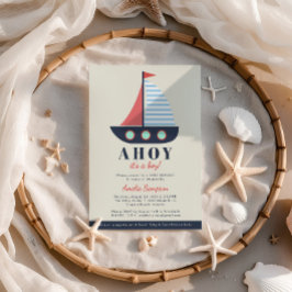 Ahoy Het is een Baby shower-uitnodiging voor een j Kaart