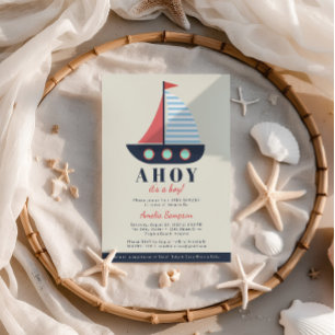 Ahoy Het is een Baby shower-uitnodiging voor een j Kaart