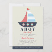 Ahoy Het is een Baby shower-uitnodiging voor een j Kaart (Voorkant)