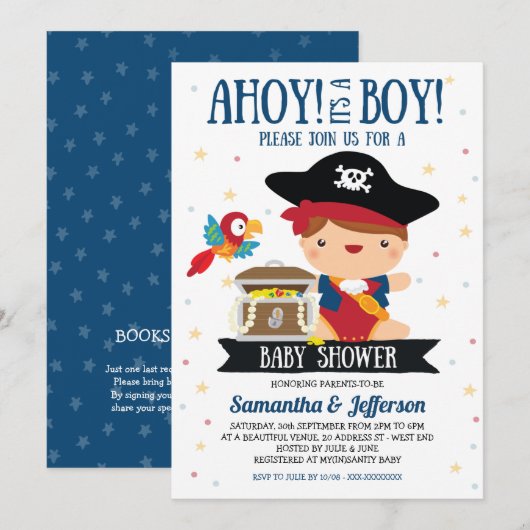 Ahoy Het is een Baby shower-uitnodiging voor peute Kaart (Voorkant / Achterkant)