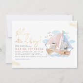 Ahoy Het is een Baby shower van de Jongen Elephant Kaart (Voorkant)