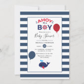 Ahoy, het is een Baby shower van de Jongen Nautica Kaart (Voorkant)