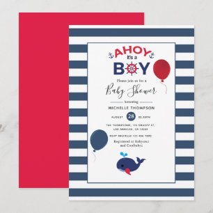 Ahoy, het is een Baby shower van de Jongen Nautica Kaart