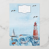 Ahoy Het is een Baby shower van de Jongerenvuurtor Folie Uitnodiging (Voorkant)