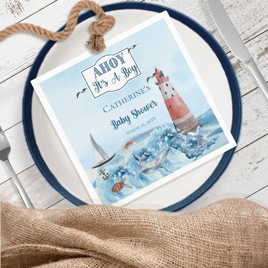 Ahoy Het is een Baby shower van de Jongerenvuurtor Servet
