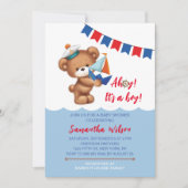 Ahoy. Het is een Baby shower van de Waterverf van  Kaart (Voorkant)