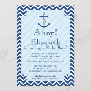 Ahoy Het is een Baby shower van een jongen die Nau Kaart
