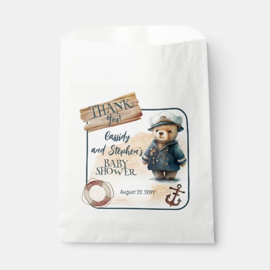 Ahoy, het is een Baby shower van een jongen, Nauti Bedankzakje (Voorkant)