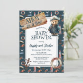 Ahoy, het is een Baby shower van een jongen, Nauti Kaart (Staand voorkant)