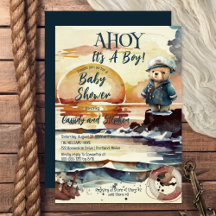Ahoy, het is een Baby shower van een jongen, Nauti