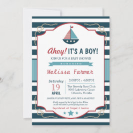 Ahoy Het is een Baby shower van een jongen Nautica Kaart