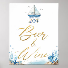 Ahoy Het is een Baby shower van een jongen Poster