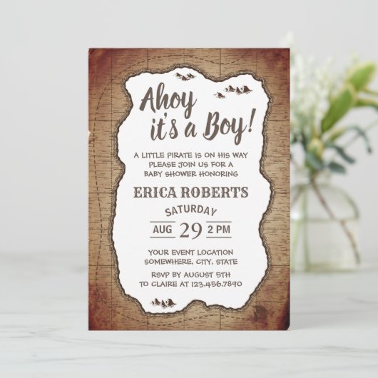 Ahoy Het is een Baby shower van een paddenstoel. Kaart (Staand voorkant)