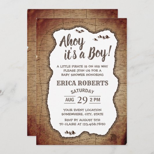 Ahoy Het is een Baby shower van een paddenstoel. Kaart (Voorkant / Achterkant)