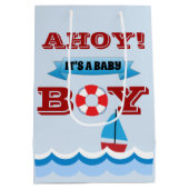 Ahoy Het is een babyBoy Gift Bag Medium Cadeauzakje (Achterkant)