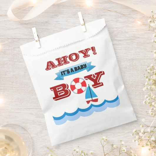 Ahoy Het is een babyjongen-pleisters. Bedankzakje (Geknipt)