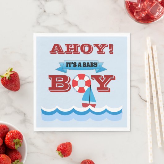 Ahoy Het is een babyjongenspapier Napkin Servet (Insitu)