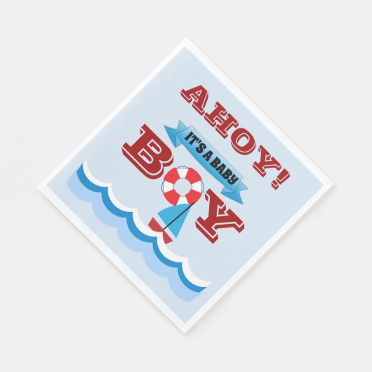 Ahoy Het is een babyjongenspapier Napkin Servet (Hoek)