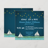 Ahoy, het is een boksboot en sterren - geboorteaan aankondiging (Voorkant / Achterkant)