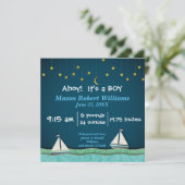 Ahoy, het is een boksboot en sterren - geboorteaan aankondiging (Staand voorkant)