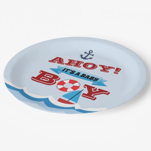 Ahoy Het is een Bord voor babyjongenspapier (Gekanteld)