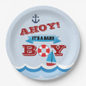 Ahoy Het is een Bord voor babyjongenspapier (Voorkant)