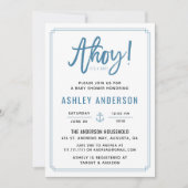 Ahoy! Het is een Boy Anchor Baby shower Invitation Kaart (Voorkant)