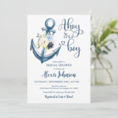 Ahoy Het is een Boy Anchor Baby shower Uitnodiging (Staand voorkant)